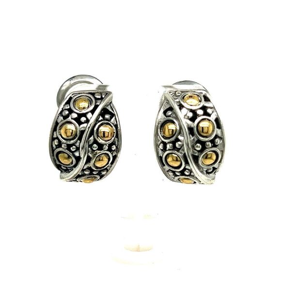 John Hardy Authentic Estate Jaisalmer Belly Earrings With Omega Back 18k G JH42 - Picture 7 of 7